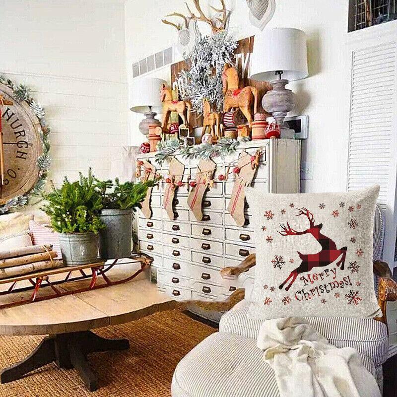 Christmas Cushion Cover 45 x 45 cm - Red Check Tree - view 3
