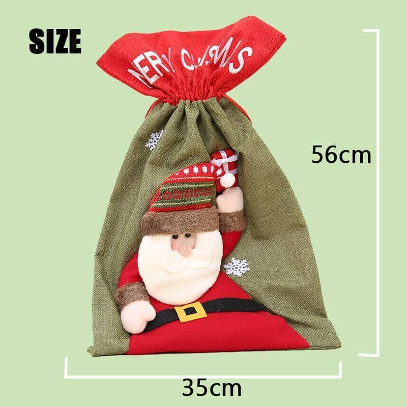 Christmas Santa Sack, 35 x 56 cm Red Felt - Reindeer - view 3