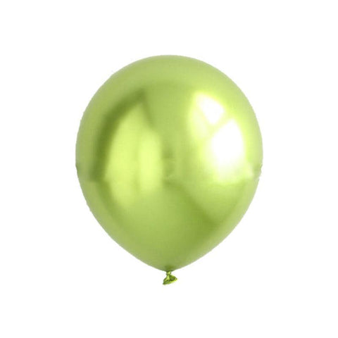 Chrome Metallic Latex Balloons 10 Inch (25 cm) - Light Green, Pack of 50