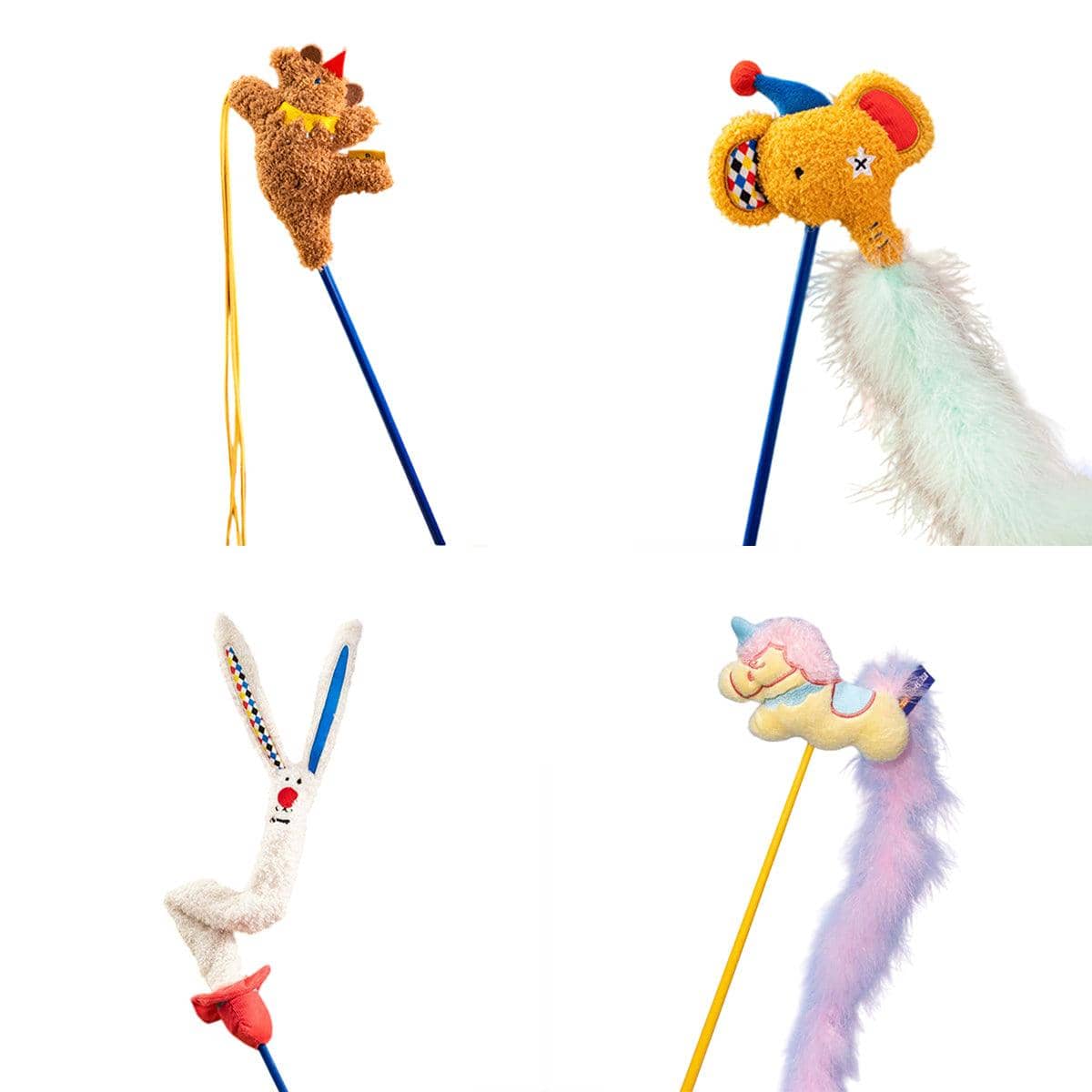 Circus Themed Cat Teaser Stick Toy - Long Nosed Elephant - view 3