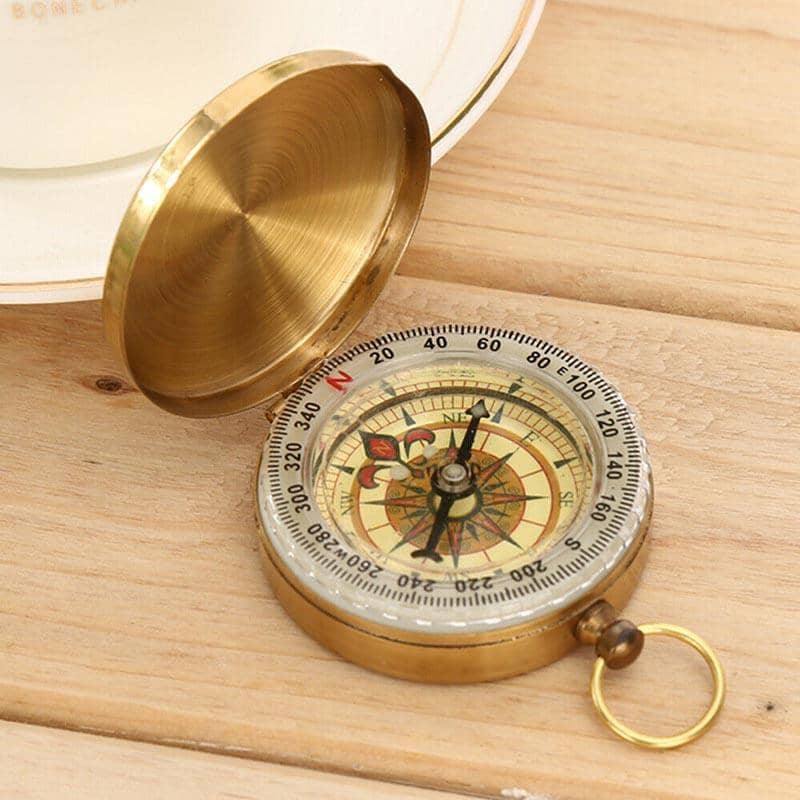 Classic Pocket Watch Style Compass with Copper Finish for Camping and Hiking - view 3