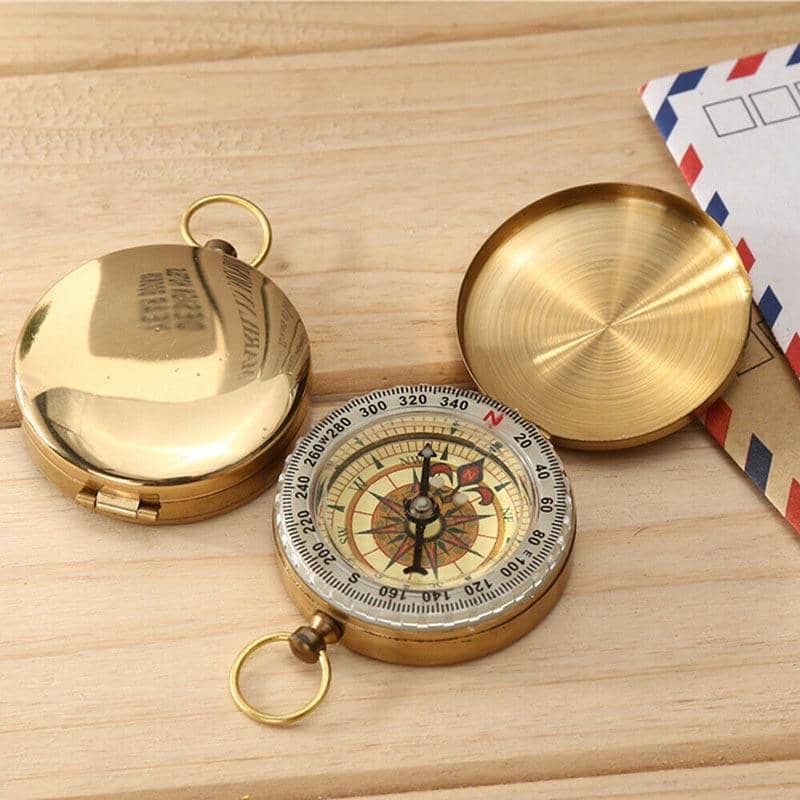 Classic Pocket Watch Style Compass with Copper Finish for Camping and Hiking - view 4