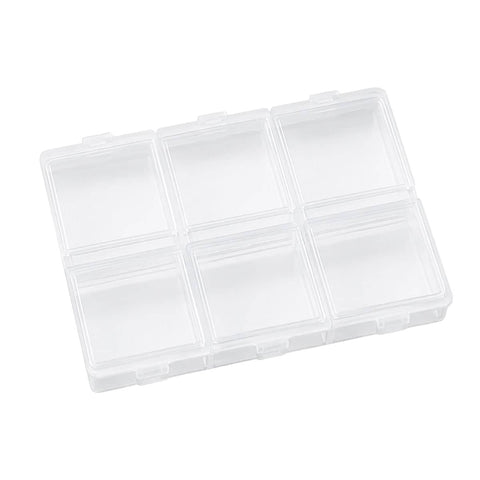 Clear 6 Compartment Parts Storage Boxes, Pack of 30 - Medium (9.2 x 6.7 x 1.5 cm)