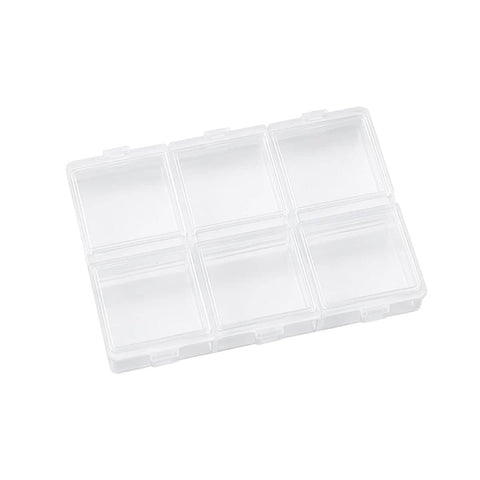 Clear 6 Compartment Parts Storage Boxes, Pack of 30 - Small (8.1 x 6 x 1.5 cm)