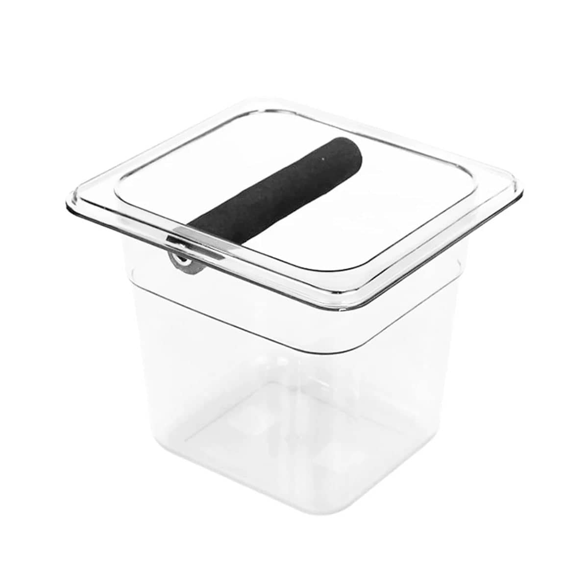 Clear Acrylic Coffee Knock Box Espresso Grounds Bin with Rubber Bar - view 2