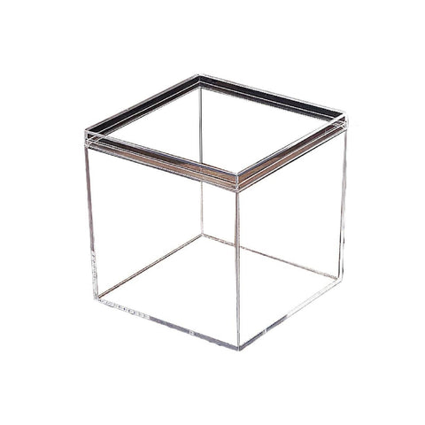 Clear Acrylic Square Storage Boxes - 7.5 x 7.5 x 7.5 cm, Pack of 10