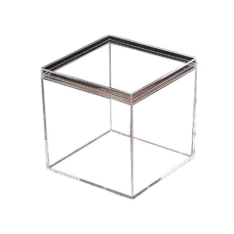 Clear Acrylic Square Storage Boxes - 8.5 x 8.5 x 8.5 cm, Pack of 10