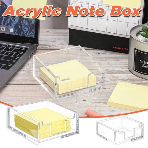 Clear Acrylic Sticky Note Holder, 4 Inch (10cm) Desk Organiser
