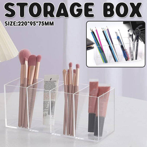 Clear Acrylic Storage Box with Four Compartments