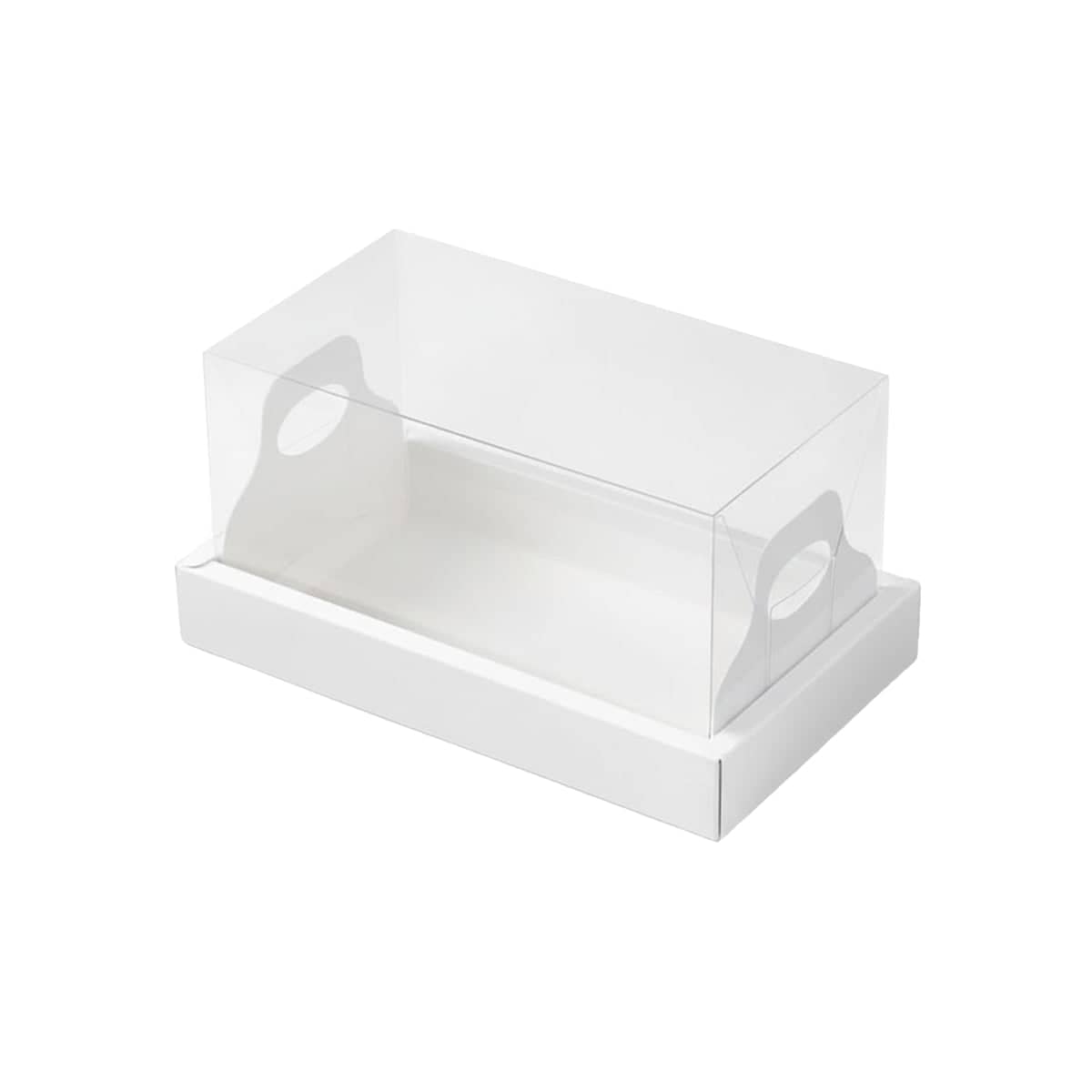 Clear Cake Boxes with Insert Tray, Pack of 10 - White