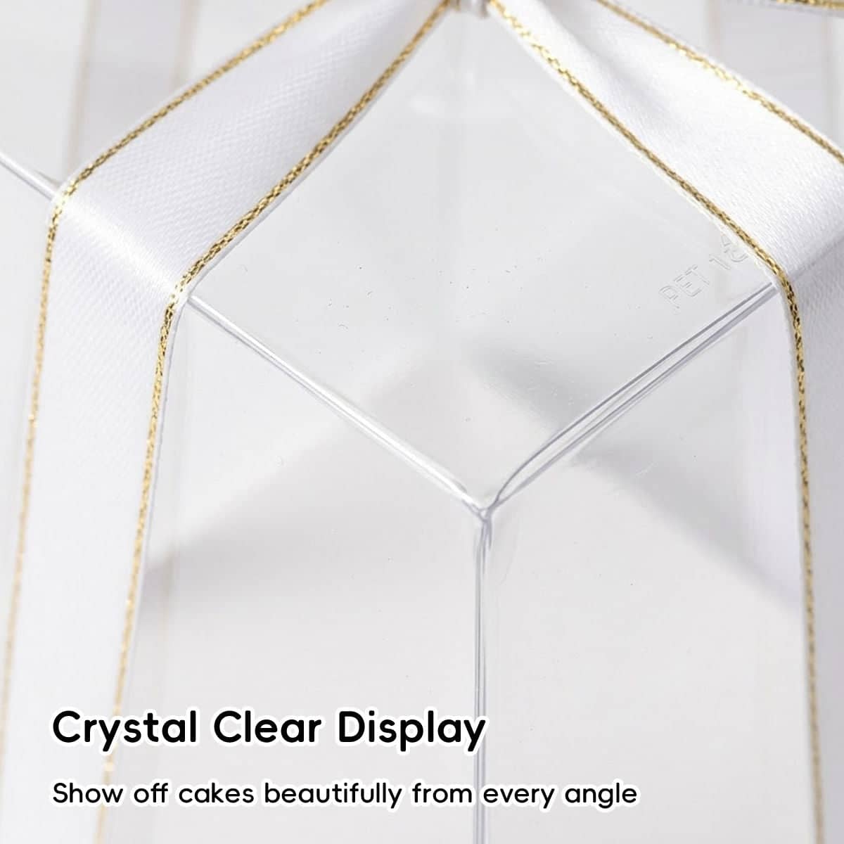 Clear Cake Gift Boxes with Ribbon - 12 x 12 x 11 cm, Pack of 10 - view 5