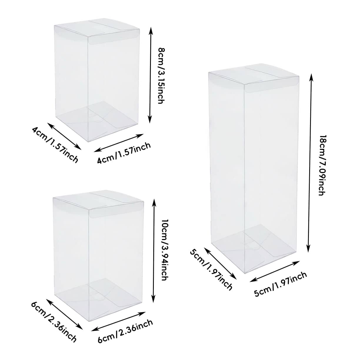 Clear Gift Boxes, 6 x 6 x 10 cm - Pack of 50 - view 4
