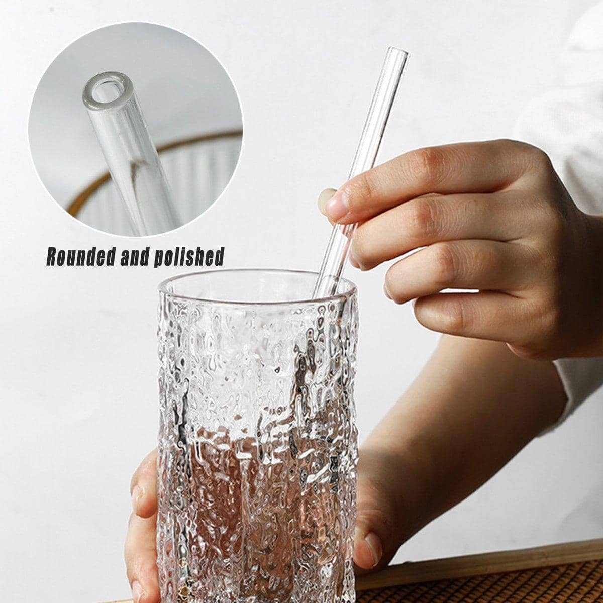 Clear Glass Straws, Pack of 20 - Reusable Heat-Resistant, 20 cm Long - view 4