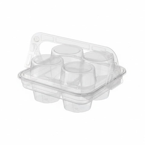 Clear Pastry Cake Box with Handle, Portable Dessert Packaging - 18 x 18 x 8 cm