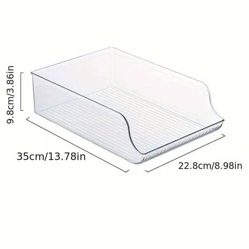 Clear Plastic Beverage Organiser, Fridge Storage Shelf - view 3