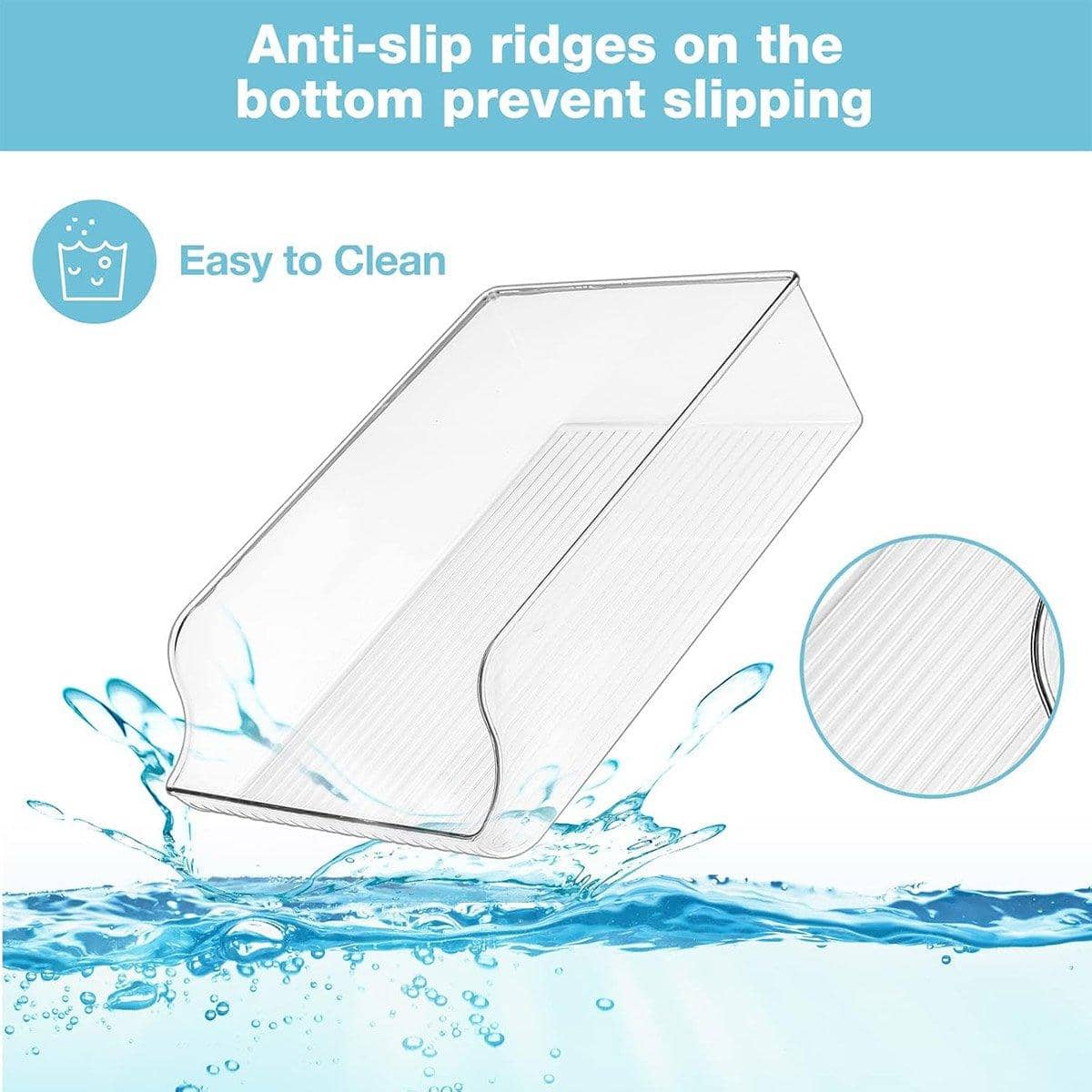Clear Plastic Beverage Organiser, Fridge Storage Shelf - view 4