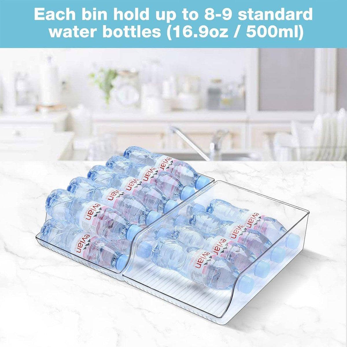Clear Plastic Beverage Organiser, Fridge Storage Shelf - view 5