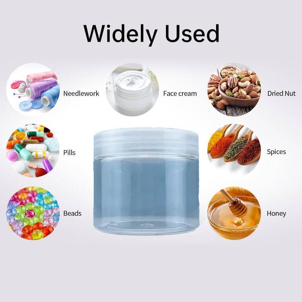 Clear Plastic Jars with Caps, Pack of 10 - 80ml - view 5