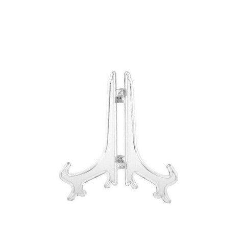 Clear Plastic Plate Display Stand, Folding Easel - Small (15 cm High x 8.5 cm Base)