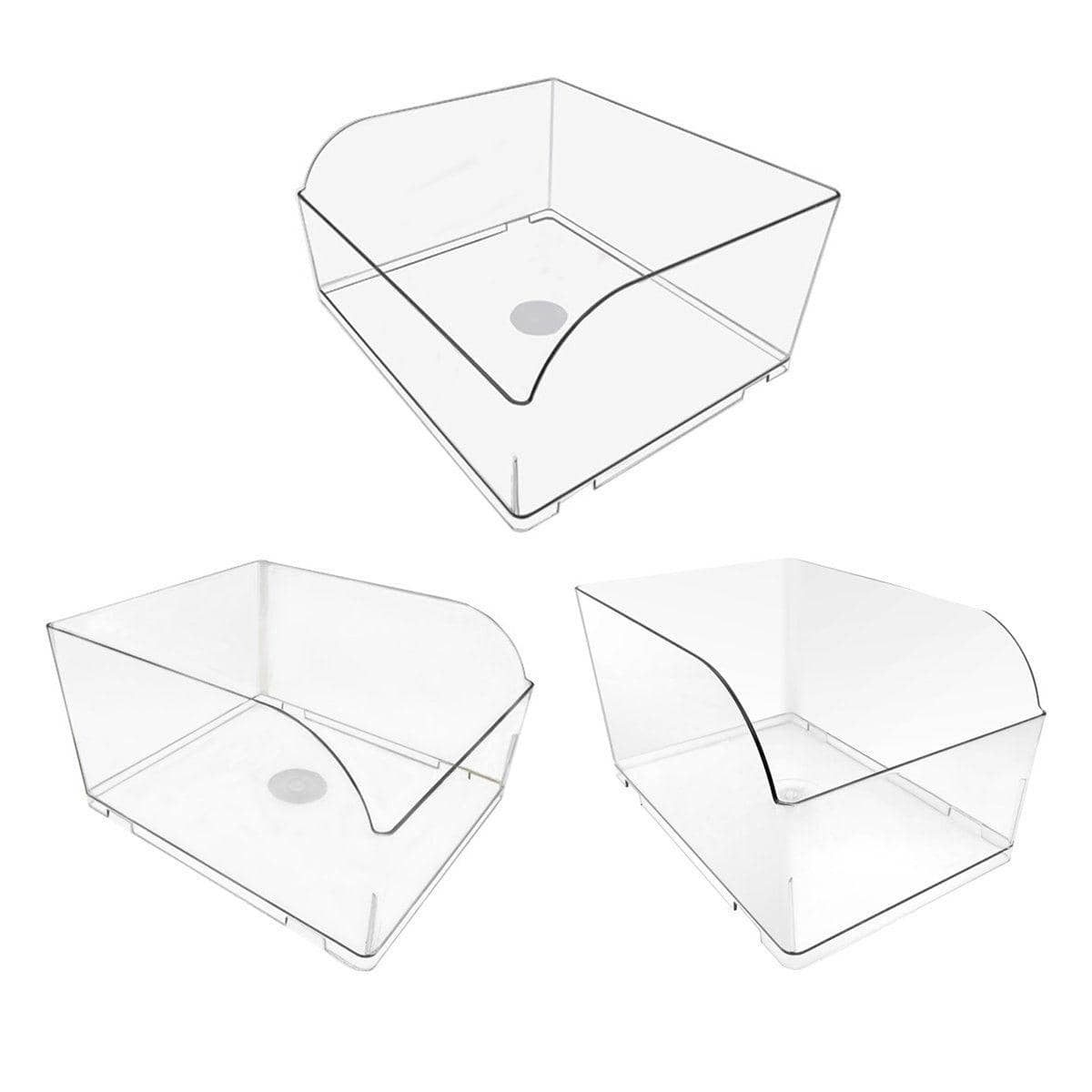 Clear Plastic Storage Box Set of 10 - Size L (33.2 x 27.9 cm) - view 3