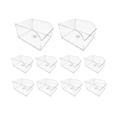 Clear Plastic Storage Box Set of 10 - Size M (24.7 x 27.9 cm)