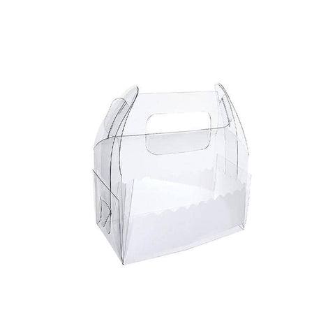 Clear Portable Pastry Boxes with White Inner Tray, Pack of 50 - Small (12 x 8 x 9.3 cm)