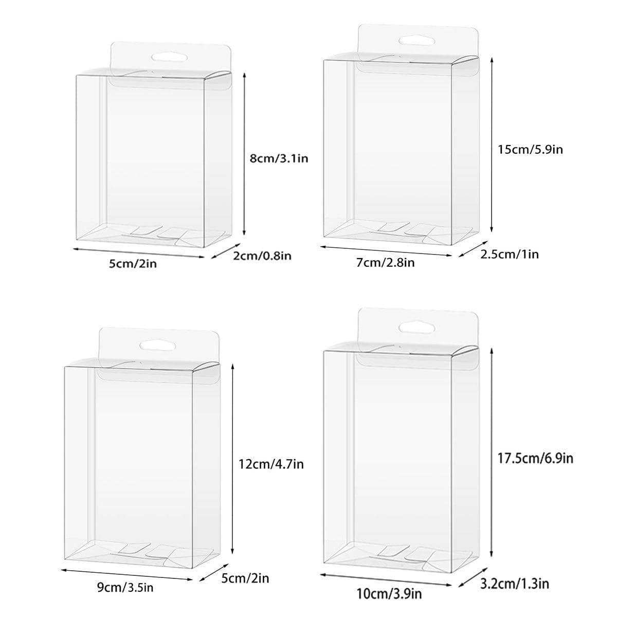 Clear PVC Gift Boxes with Hook, Pack of 50 - 10 x 3.2 x 17.5 cm - view 4