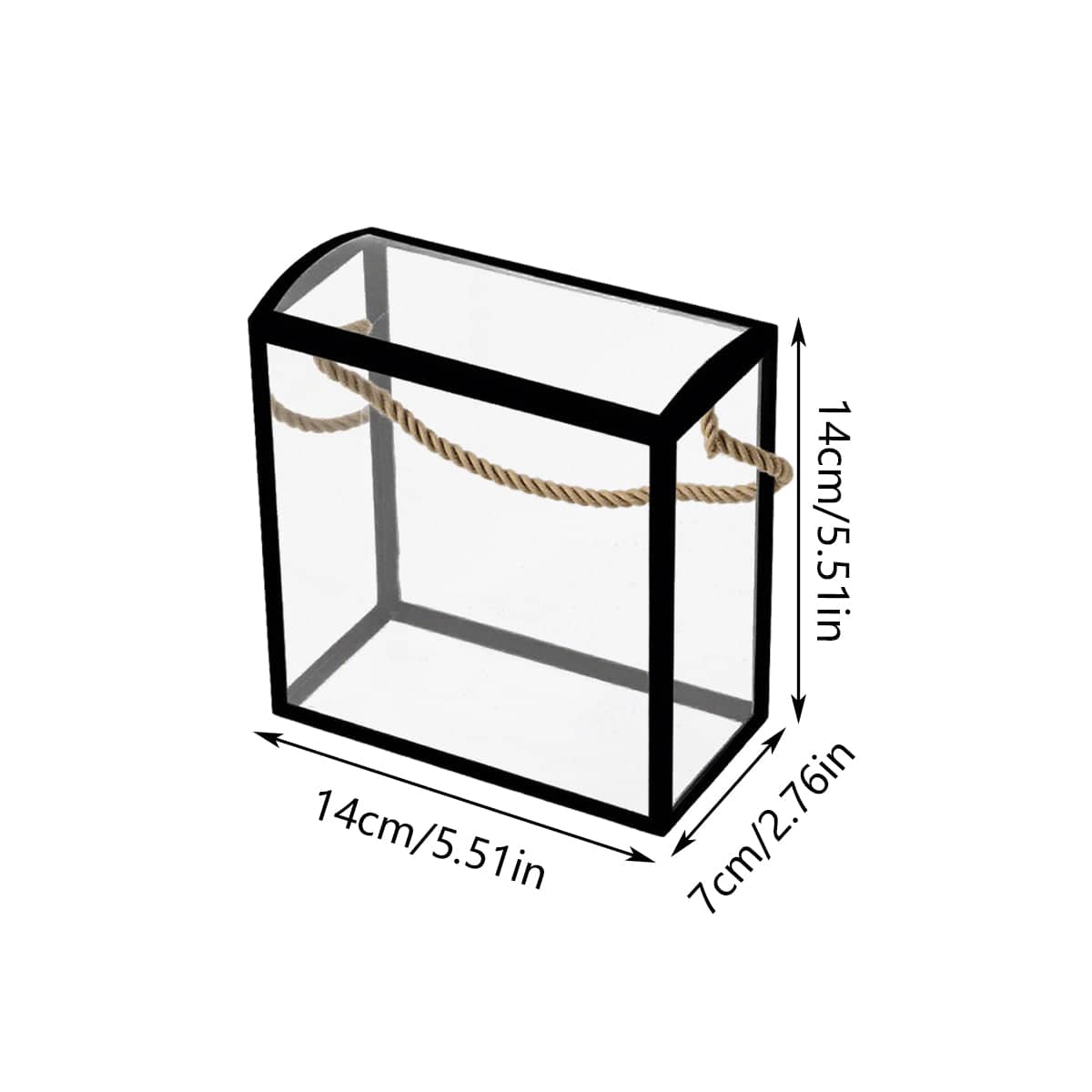 Clear PVC Handheld Gift Bags, Set of 20 for Birthdays and Christmas - Black - view 4