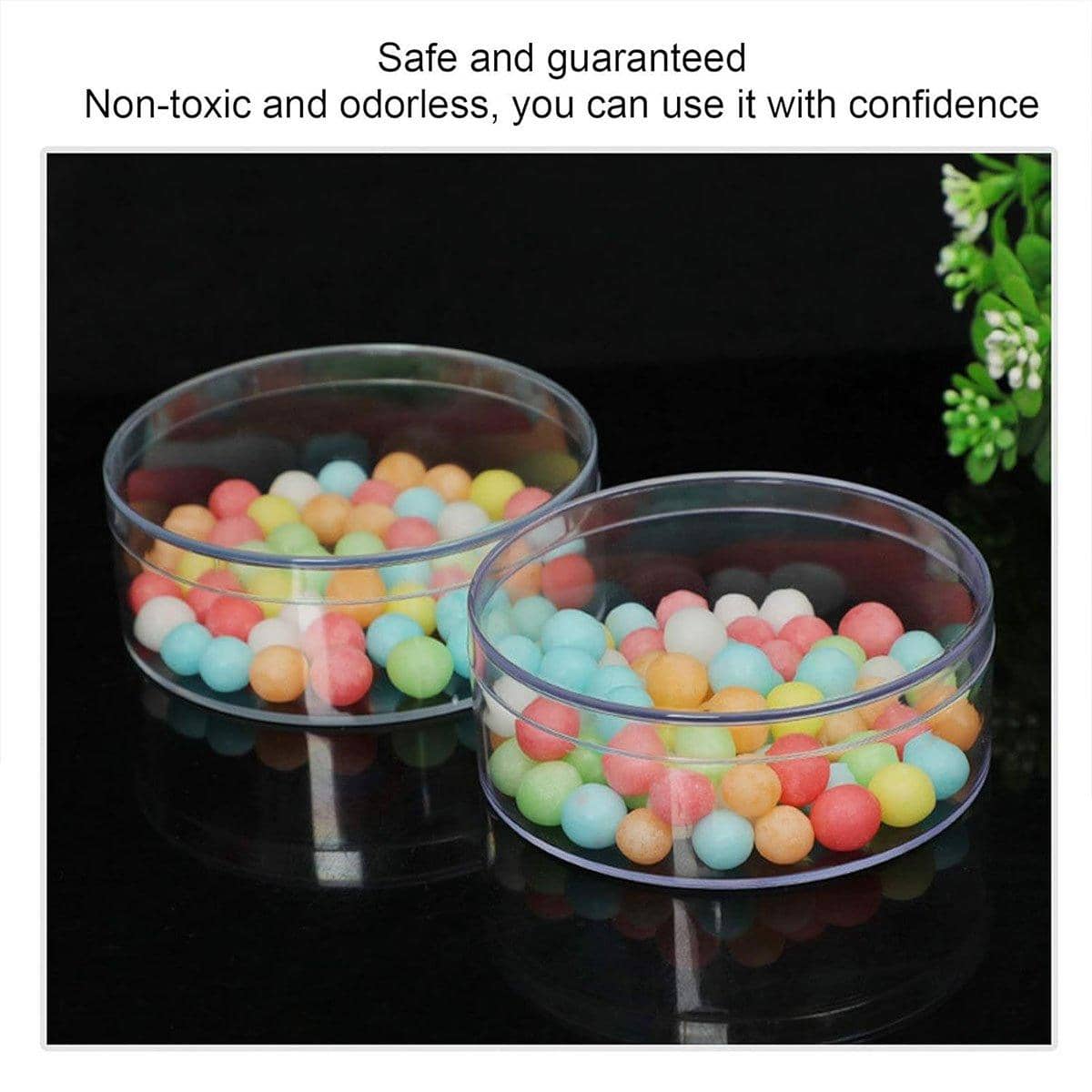 Clear Round Plastic Gift Boxes, Pack of 10 - 15 x 6.5 cm - view 5
