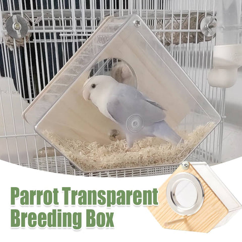 Clear Wall Mounted Parrot Breeding Box, Waterproof for Birds