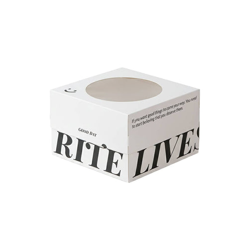 Clear Window Cake Takeaway Boxes, Pack of 10 - White