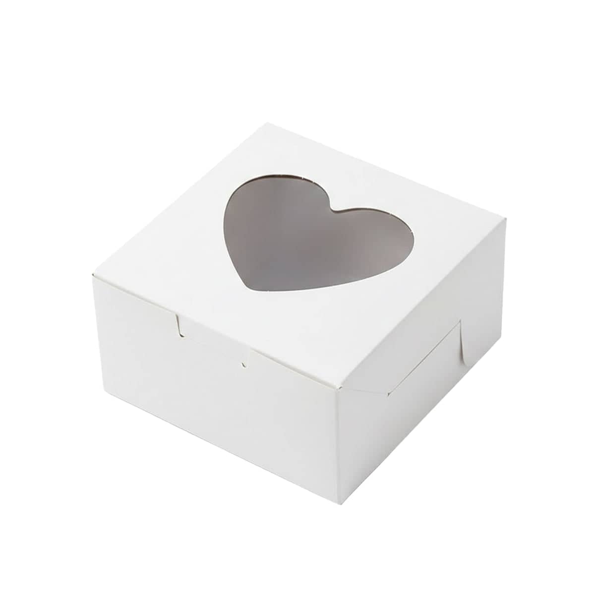 Clear Window Dessert Cake Boxes, Pack of 50 - White
