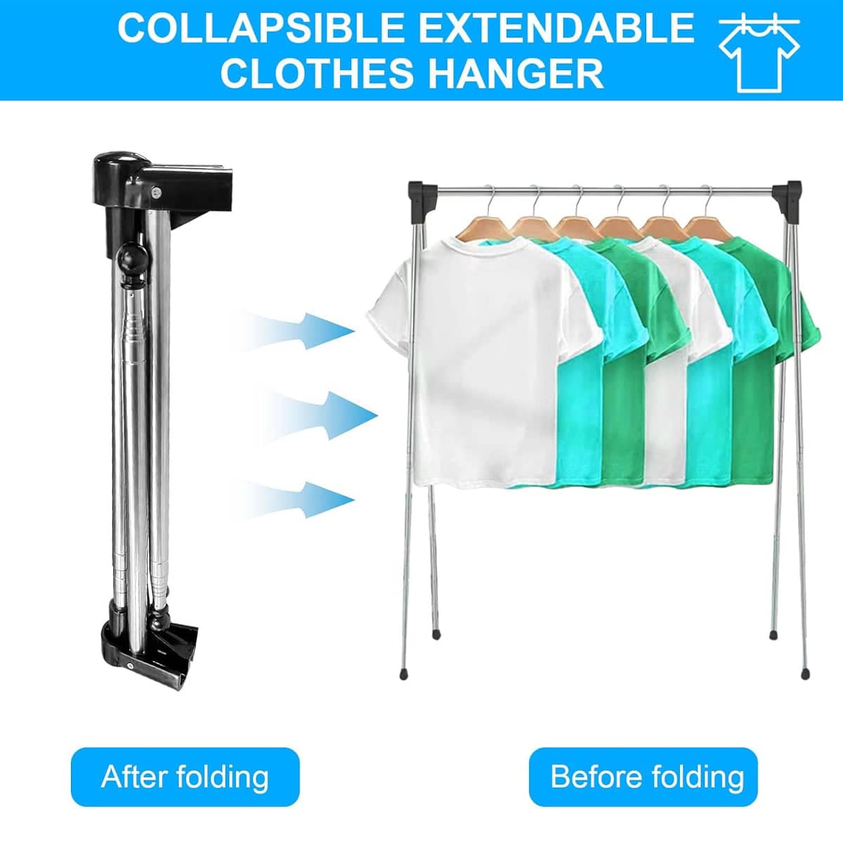 Clothes Drying Rack Retractable Wall-Mounted Stainless Steel - view 4