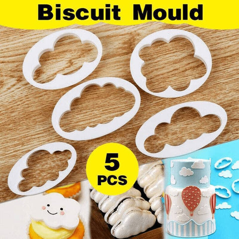 Cloud Cookie Cutters for Fondant and Baking Crafts, Set of 5