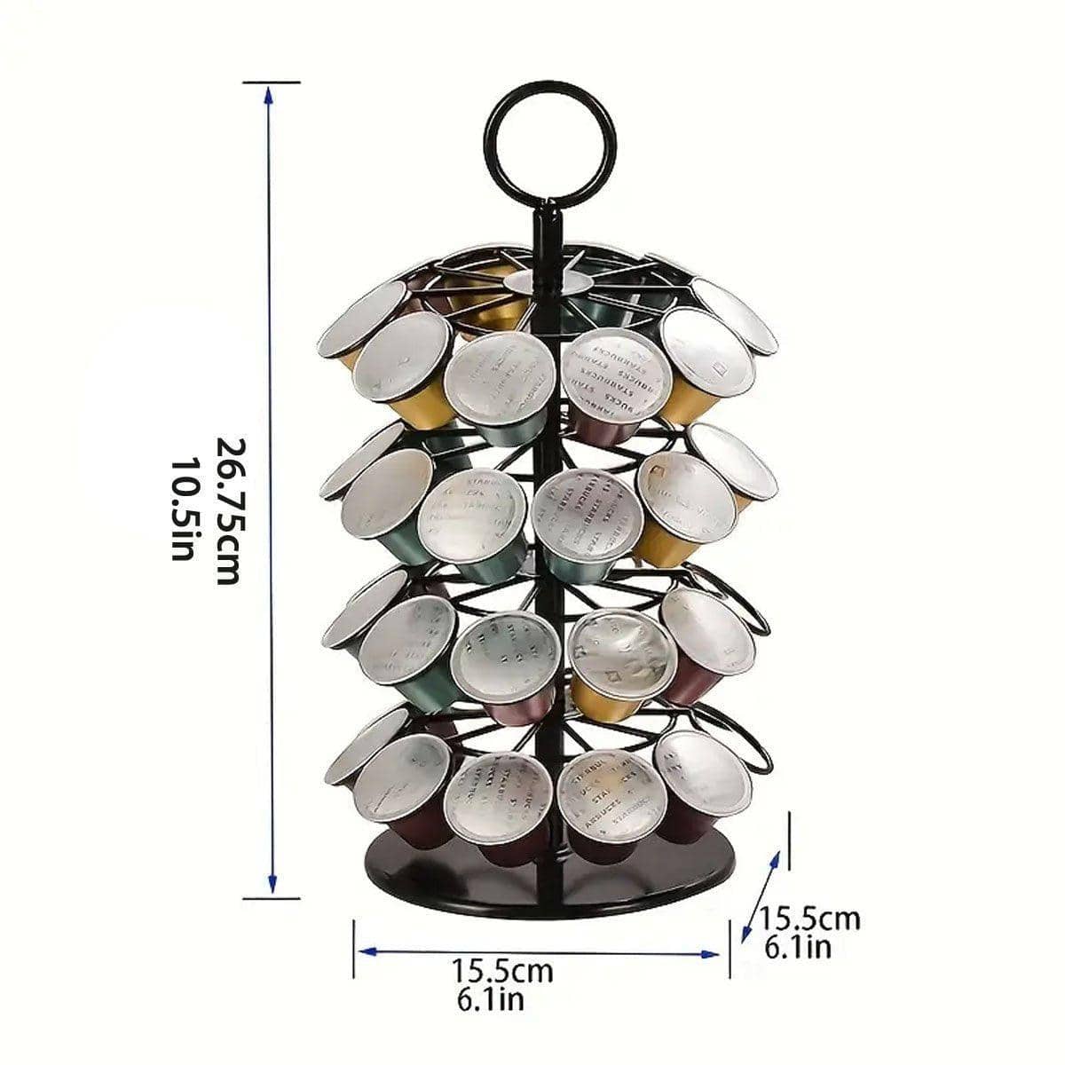 Coffee Capsule Organiser, 360 Degree Rotating Rack - Holds 40 Pods - view 3