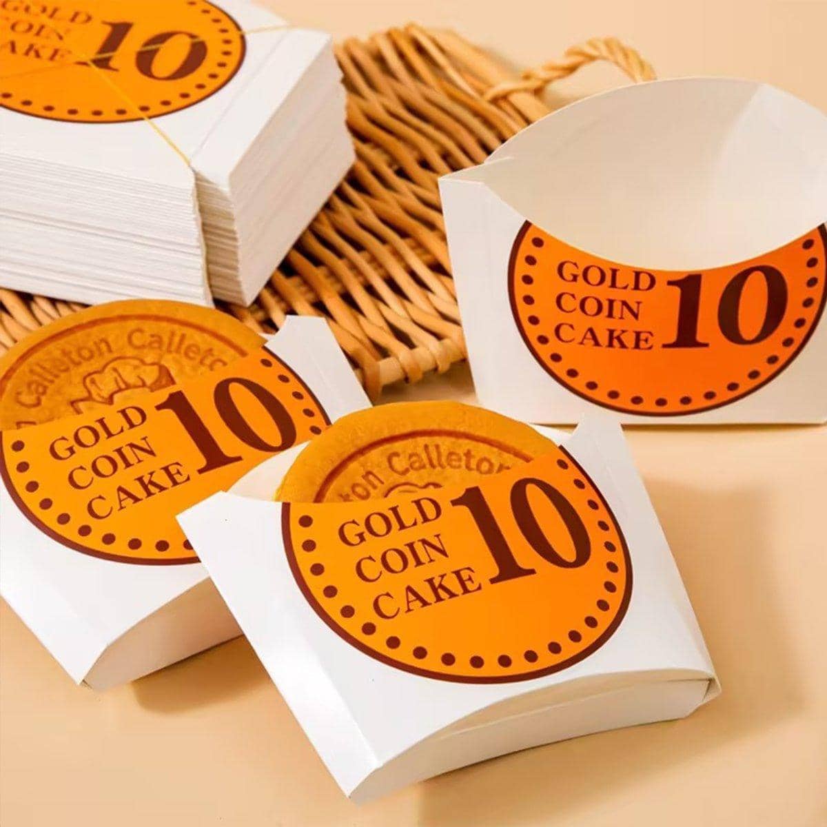 Collapsible Gold Coin Bread Packing Boxes for Bakery Gift Packaging - Pack of 100 - view 5
