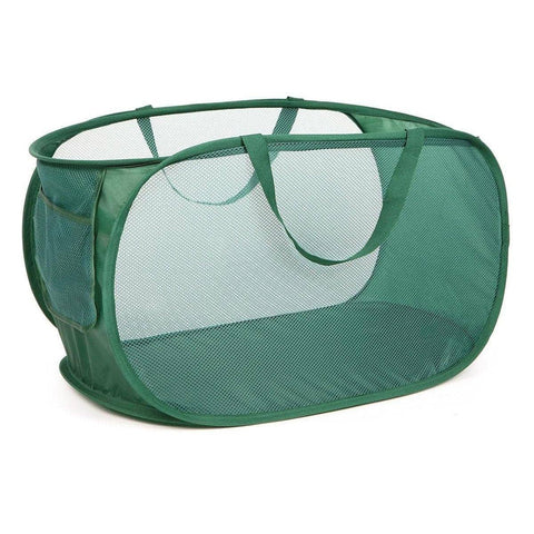 Collapsible Mesh Laundry Basket, 76 Litre - Green