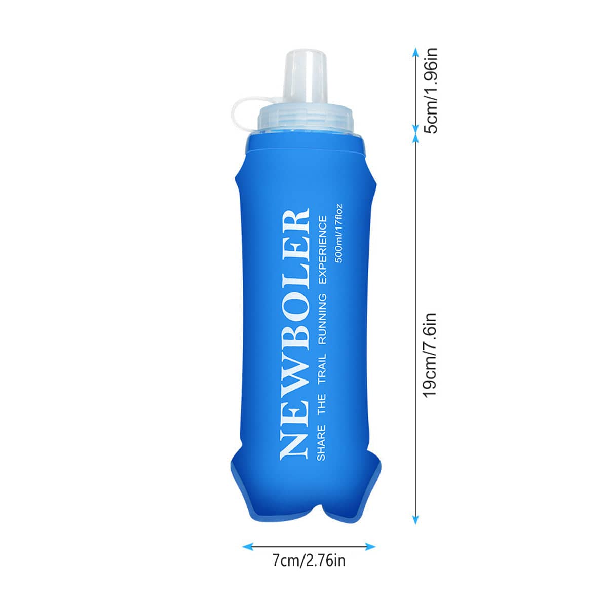 Collapsible Soft Water Bottle, 500ml BPA-Free TPU, Blue - view 3