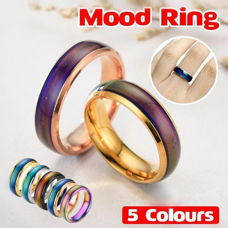 Colour Changing Mood Ring Stainless Steel US Size 11 - Rose Gold - view 2