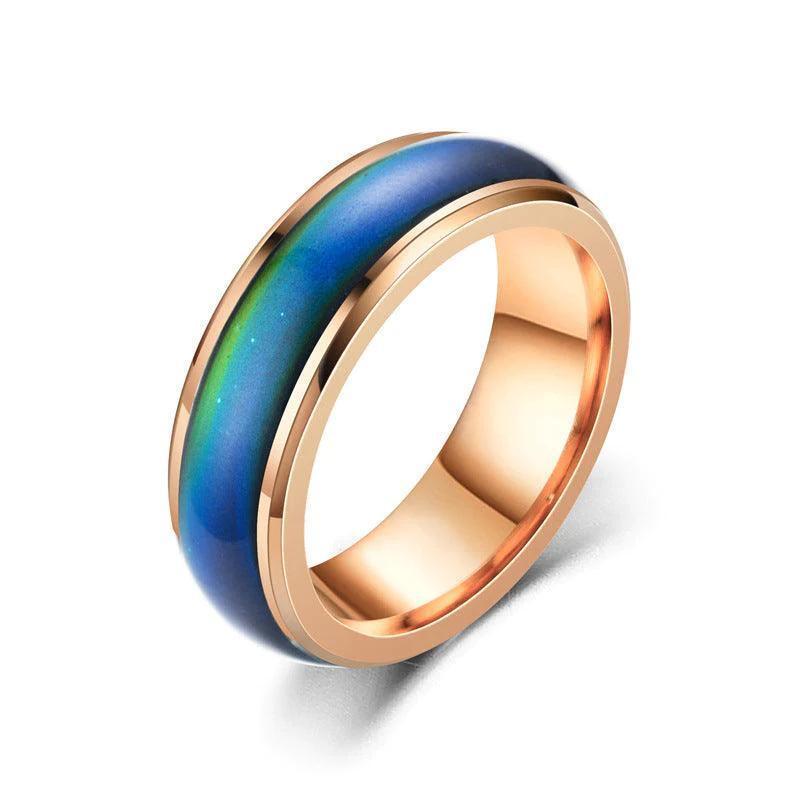 Colour Changing Ring Stainless Steel US Size 9 - Rose Gold
