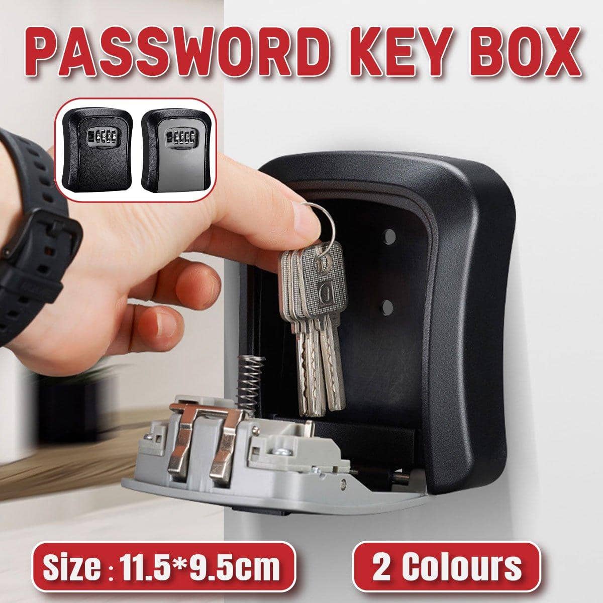 Combination Key Box with 4-Digit Lock - Black - view 2