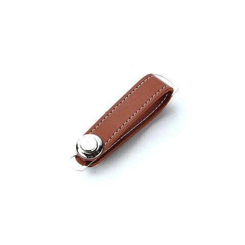 Compact Leather Key Organiser Smart Key Holder - Brown
