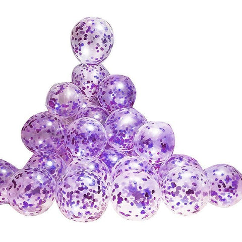 Confetti Glitter Balloons 30cm Latex for Party and Wedding - Purple, Pack of 100