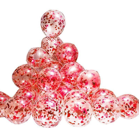Confetti Glitter Balloons 30cm Latex for Party and Wedding - Red, Pack of 100