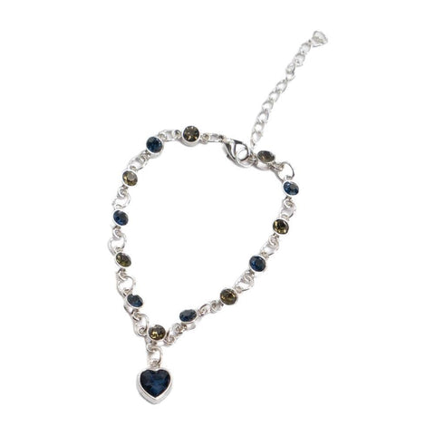 Constellation Bracelet with Heart Charms - White and Blue