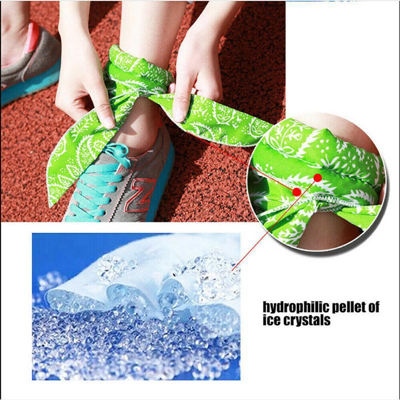 Cooling Scarf Bandana Headband Ice Neck Wrap for Sport - Green - view 8