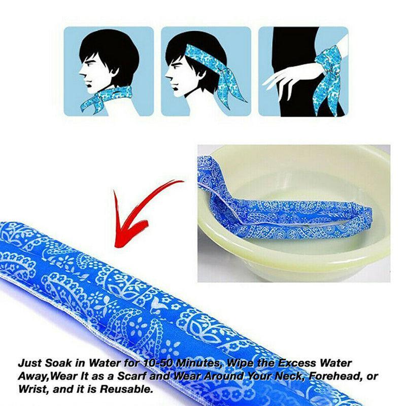 Cooling Scarf Bandana Headband Ice Neck Wrap for Sport - Green - view 9