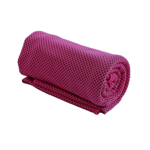 Cooling Towel for Gym, Cycling and Golf, Double Layer Ice Fabric - Rose Red