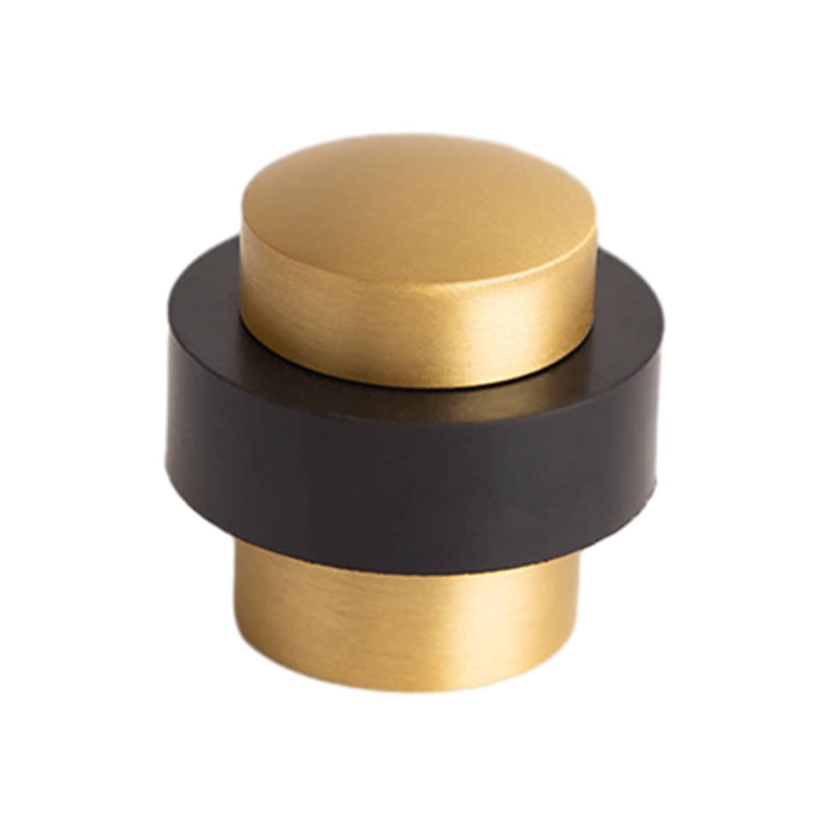 Copper Alloy Door Stopper - Brushed Gold, Floor Mounted