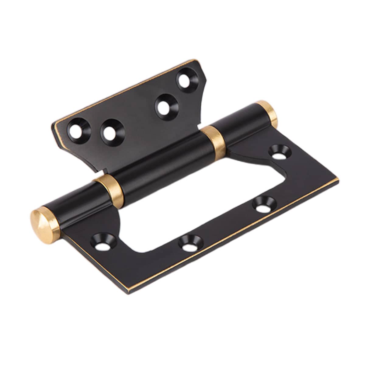 Copper Door Hinge, 3.5mm Thick Blade, Concealed Bearing - Black with Gold Accents